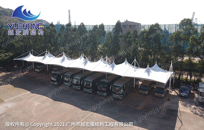 廣東珠海某電子廠膜結構車棚工程案例