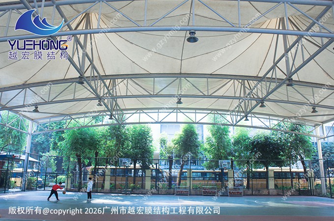 廣州某學校風雨球場膜結(jié)構(gòu)頂棚工程案例